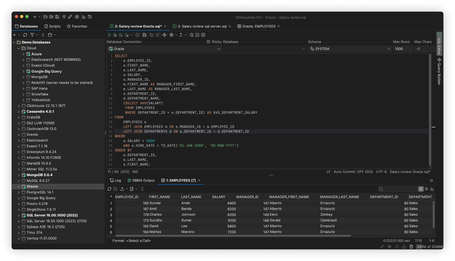 dbvisualizer sql editor